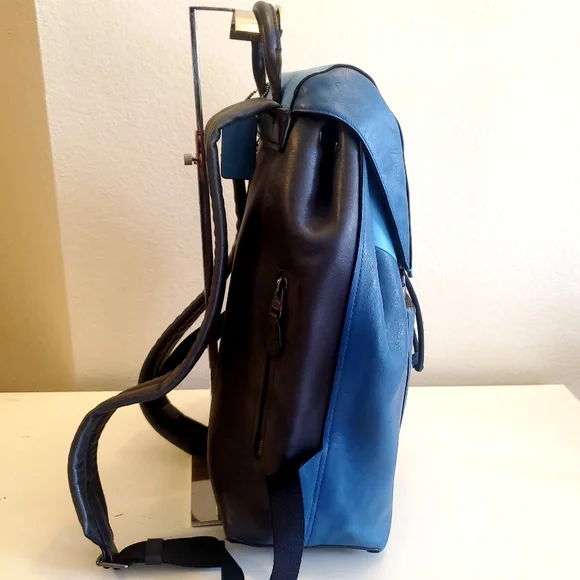 Coach Blue Leather Backpack